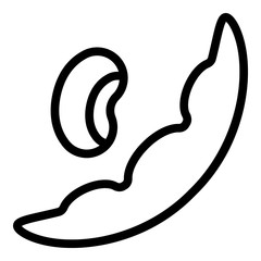 Lentil kidney bean icon. Outline lentil kidney bean vector icon for web design isolated on white background