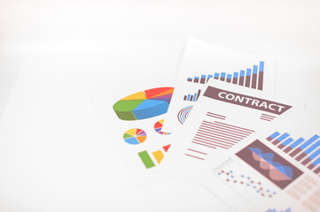 Business document paper placed on a white scene