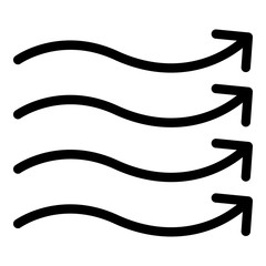 Obraz premium Curved arrows right icon. Outline curved arrows right vector icon for web design isolated on white background