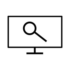 screen and magnifying glass icon vector
