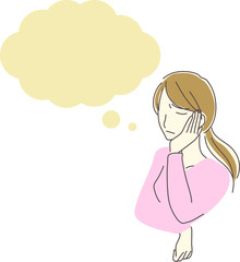 悩みを抱えている女性のイラスト