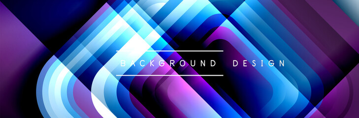 Fototapeta premium Round squares shapes composition geometric abstract background. Vector Illustration