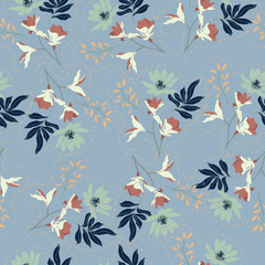 Fototapeta premium Beautiful seamless floral pattern background.