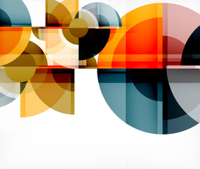 Obraz premium Abstract background, circle and triangle design round shapes overlapping. Geometric trendy template. Vector Illustration For Wallpaper, Banner, Background, Card, Book Illustration, landing page