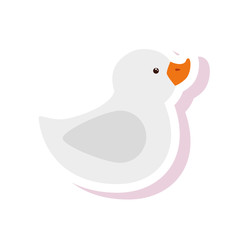 cute duck rubber toy isolated icon vector illustration design