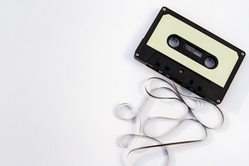 audio cassettes isolated on white background