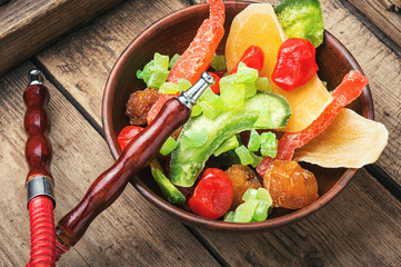 Shisha with candied fruit.