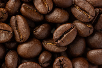 Roasted Coffee beans close up image