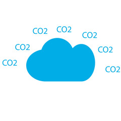 CO2 emissions in cloud icon isolated