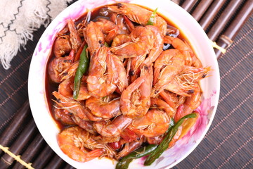 Braised shrimp