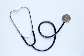 Stethoscope on white background.