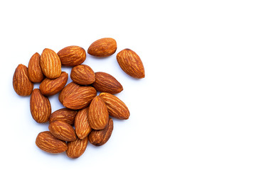 Almonds isolated on white background