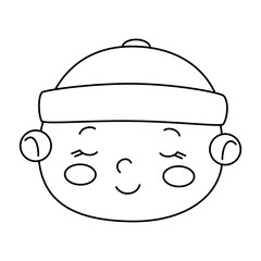 face of cute little baby boy isolated icon vector illustration design