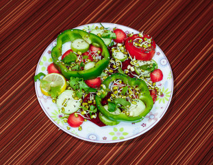 HEALTHY SALAD IN SERVING PLATE