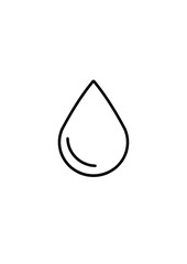 Drop icon with outline stroke isolated on white. Perfect geometric liquid drop illustration.