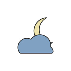 Moon icon template design fits on Ramadan © hendi