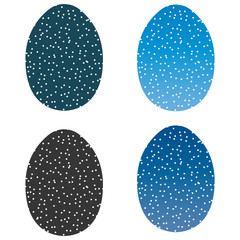 Set of eggs with a pattern of dots. Vector illustration.