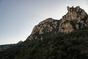 Fototapeta na wymiar Landscape of Montserrat mountains in Catalonia, Spain. 