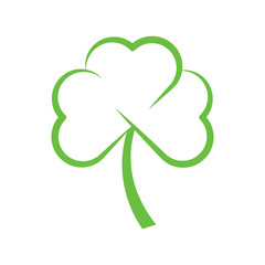 Fototapeta premium Shamrock flat icon vector illustration. Clover leaf icon design isolated on white background.