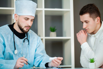 Doctor checks the health of the patient in the clinic