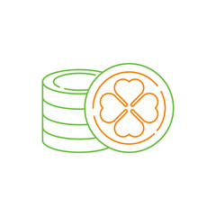Gold Coin flat icon vector illustration. St. Patricks Day vector illustration.