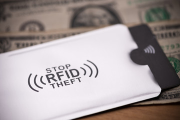RFID protection sleeve for secure credit card from hacking attack