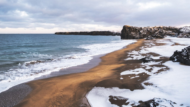 winter coast of the atlantic ocean in Iceland