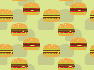 Hamburger Spinning Vector Seamless Background Wallpaper-01