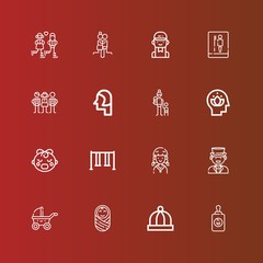 Editable 16 boy icons for web and mobile