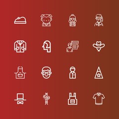 Editable 16 uniform icons for web and mobile