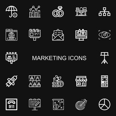 Editable 22 marketing icons for web and mobile