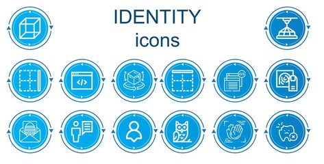 Editable 14 identity icons for web and mobile
