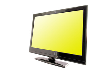 tv or monitor with yellow screen