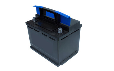 lead acid battery for car. auto concept, isolated on white