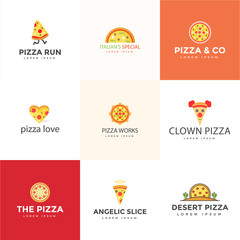  Pack Of Italian Pizza Logos Vector 