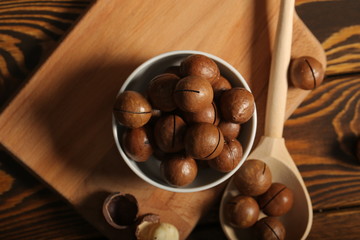 macadamia nuts are on the table
