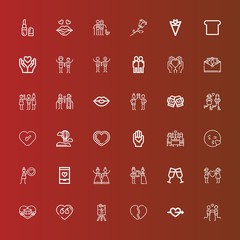Editable 36 romantic icons for web and mobile