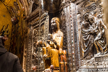 Black Madonna in Montserrat Monastery, Spain, Catalonia.