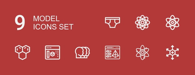 Editable 9 model icons for web and mobile