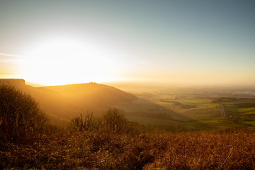 winter sunset landscape at Sutton Bank in Yorkshire England © sjm3