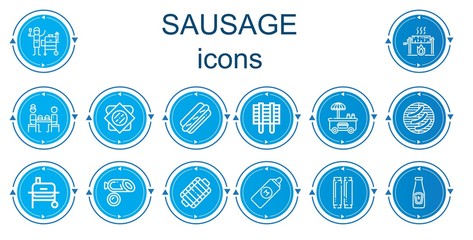 Editable 14 sausage icons for web and mobile