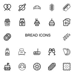 Editable 22 bread icons for web and mobile