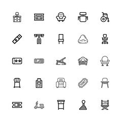 Editable 25 seat icons for web and mobile