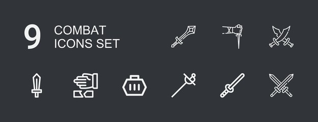 Editable 9 combat icons for web and mobile