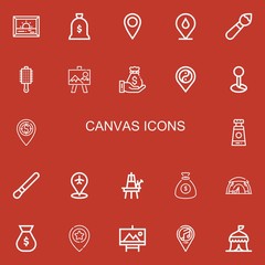 Editable 22 canvas icons for web and mobile