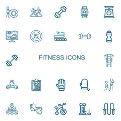 Editable 22 fitness icons for web and mobile