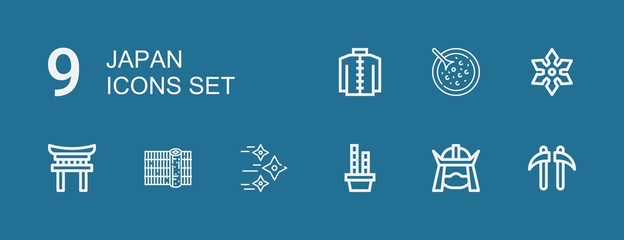 Editable 9 japan icons for web and mobile