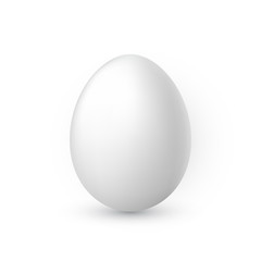 White egg on white background. Design template. Vector illustration