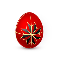 Fototapeta premium Color Easter egg on white background. Design template. Vector illustration