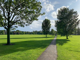Harrogate city centre parkland in summer Yorkshire England